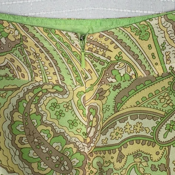 Y2K Worthington Green Paisley Silk Skirt Size 4 Fairycore Fairy‎ Etheral Earthy - Picture 7 of 11